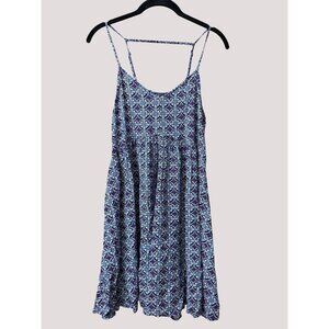 Express Purple Geometric Printed Sleeveless Sundress Small Spaghetti Straps Rayo